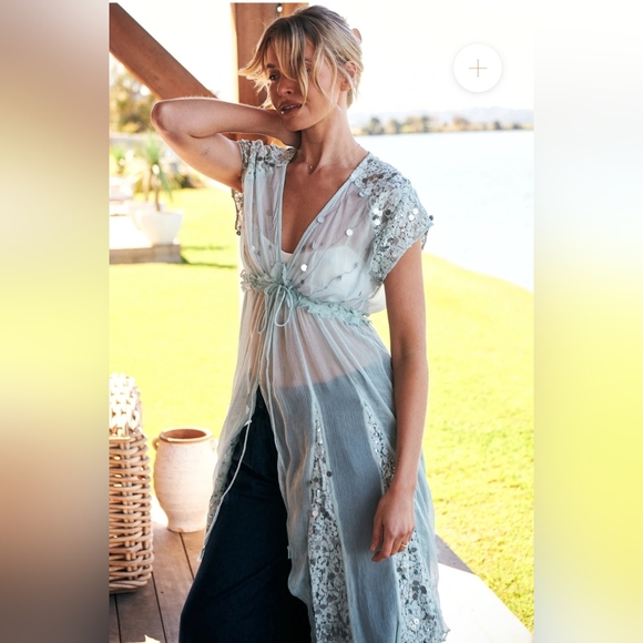 Free People Dresses & Skirts - NWT Make A Splash Sequin Sheer Cover-Up Dress